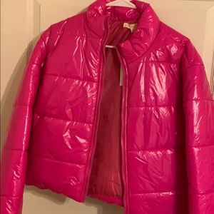 Brand new hot pink puff jacket
